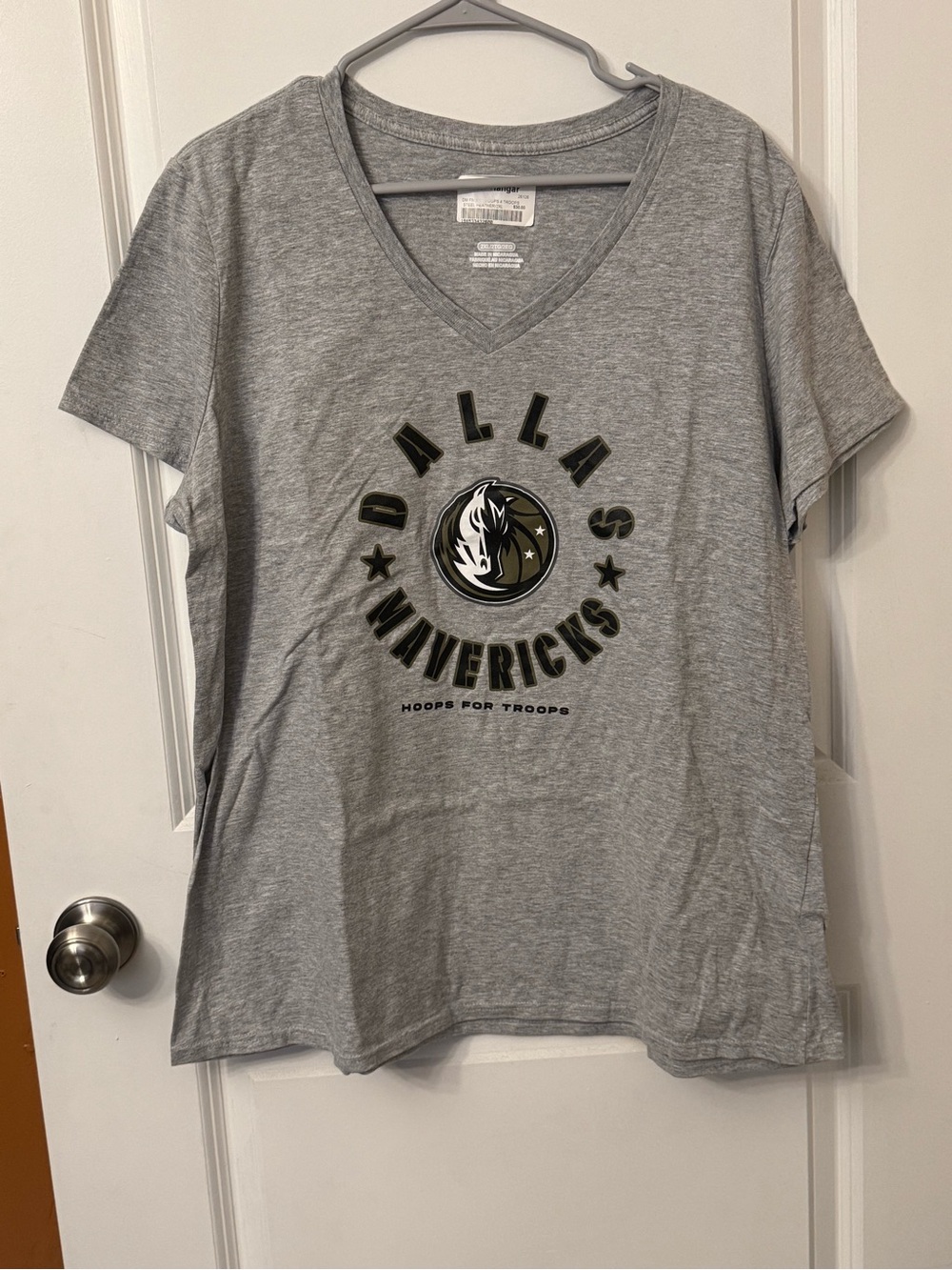 The Hanger Gray Dallas Mavericks V-Neck Tee